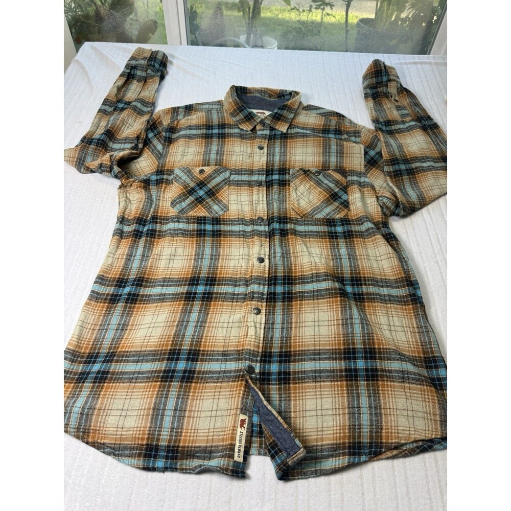 Dakota Grizzly Menโs XXL Plaid Flannel Shirt Long Sleeve 100% Cotton
